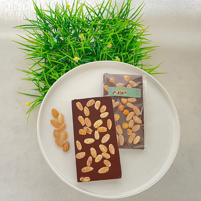 Black chocolate tablet almonds Black chocolate tablet almonds